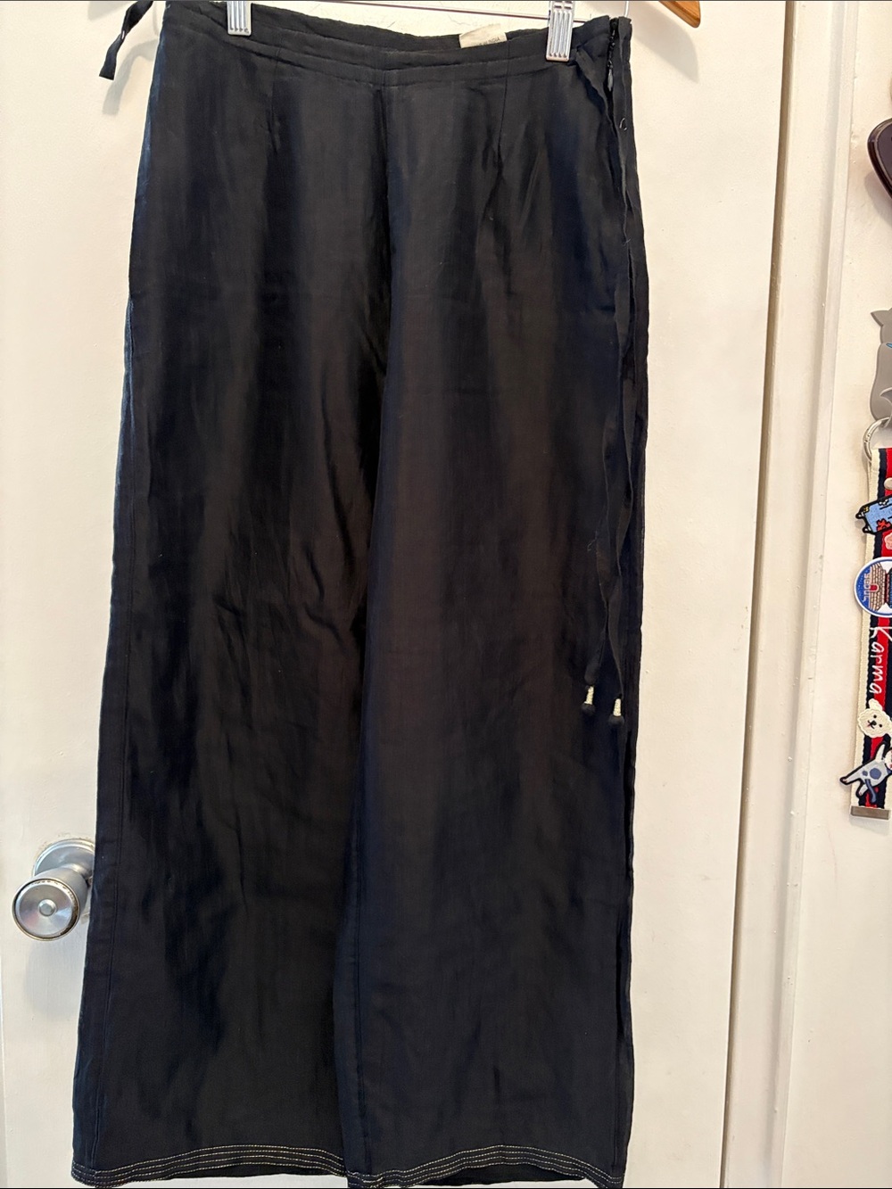 Cotton and silk blend wide leg pants
Fab India brand